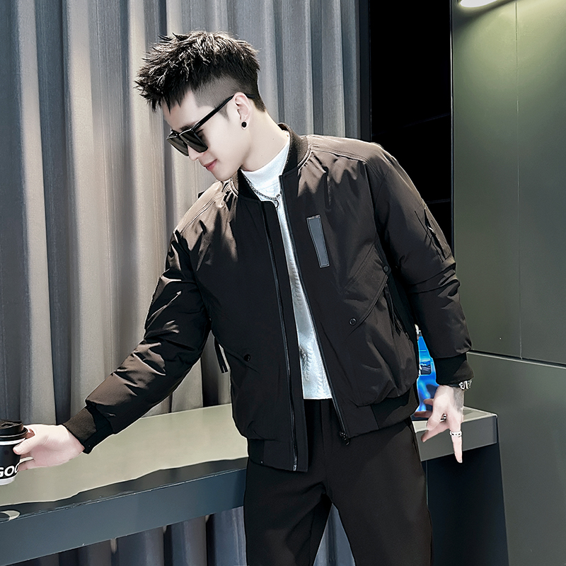 冬季棒球领棉衣男款夹克加厚棉袄