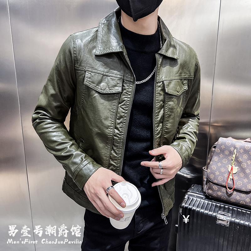 春秋高级感皮衣男款修身潮牌PU上衣2025新款机车夹克痞帅炸街外套