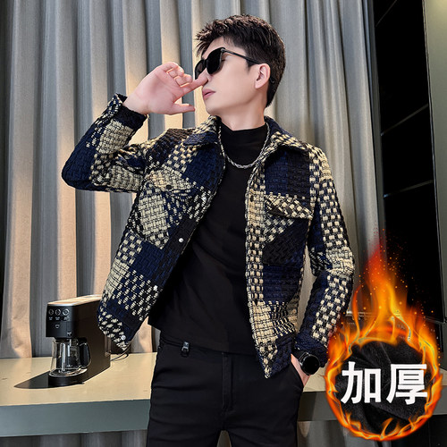 加厚夹克潮牌高级感翻领冬季男装