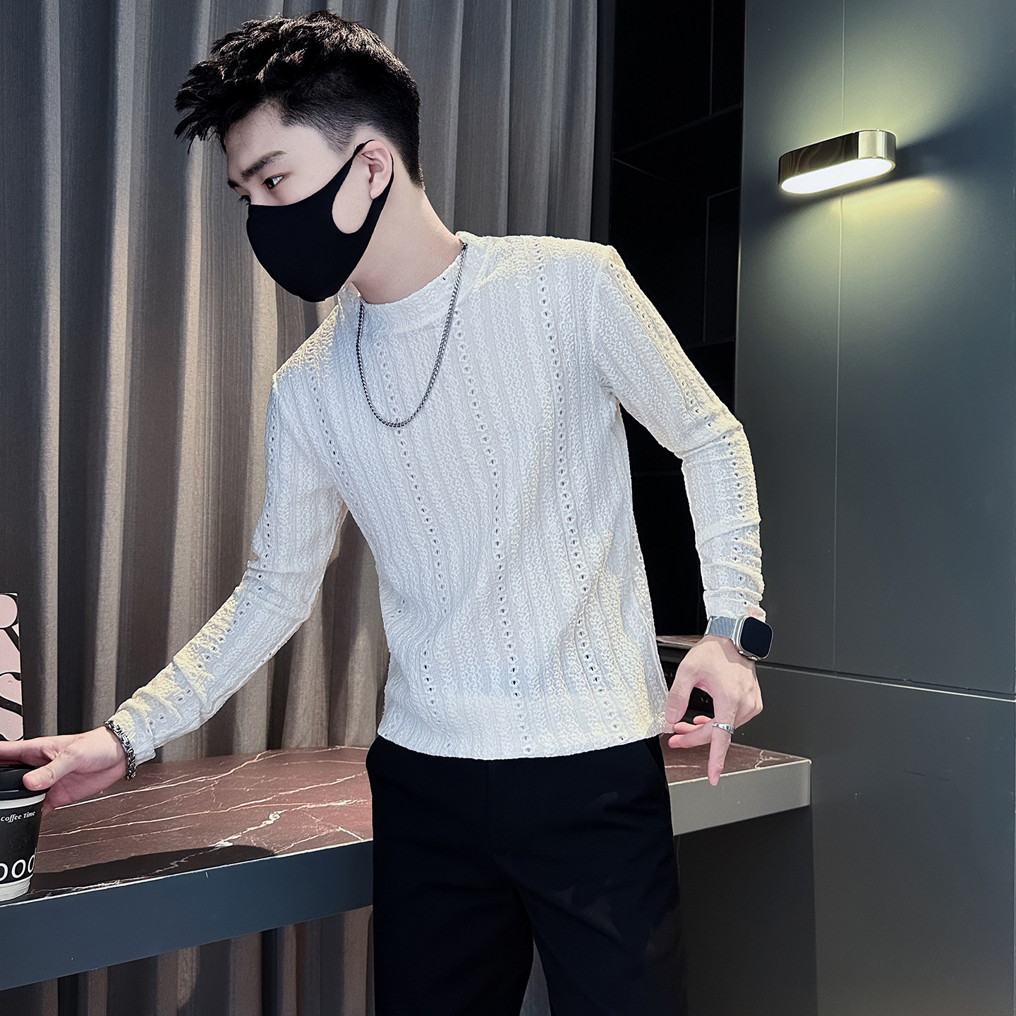 高级感t恤男长袖今年流行打底衫