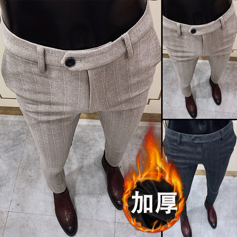 加厚长裤毛呢裤潮牌百搭修身秋冬