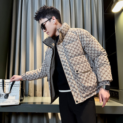 冬季时尚羽绒服男修身痞帅风棉衣