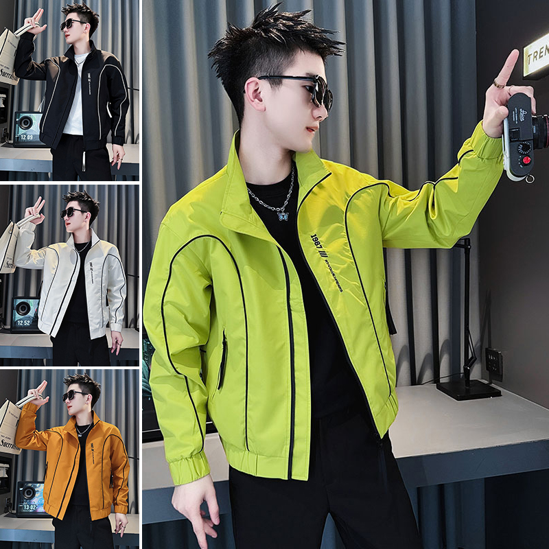 春秋款高级感夹克男休闲潮牌上衣