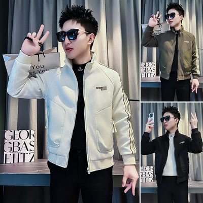 今年流行夹克男款高级感条纹上衣