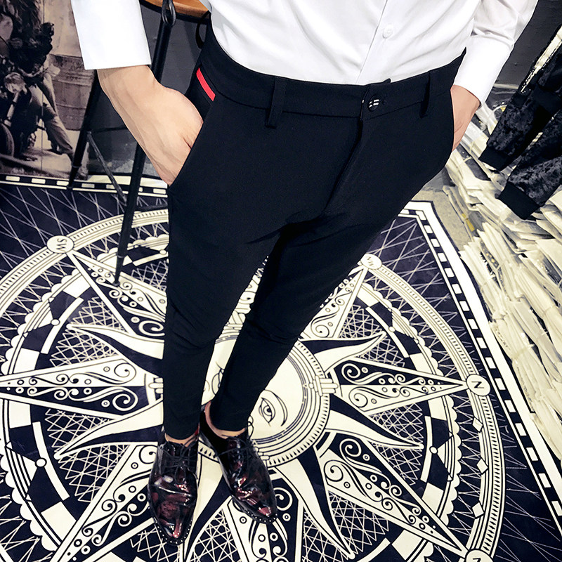 Autumn Trend Tight fitting Feet Western-style trousers England man Elastic force Show thin Korean Edition Self cultivation Hair Stylist leisure time trousersin the Men's clothing, Casual pants  category - from Buy2taobao.com to provide professional Taobao agent buy service