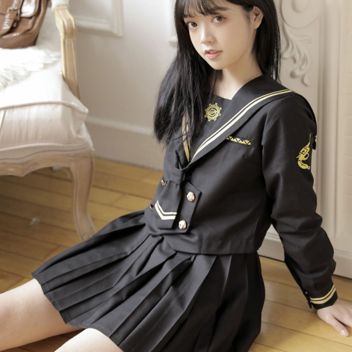 网红日系暗黑火枪手正统JK制服长袖学生水手服学院风校服软妹套装