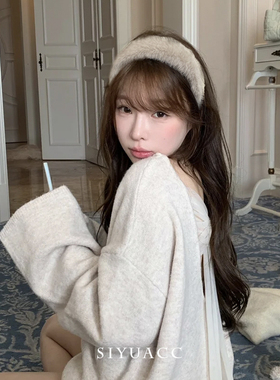 法式气质毛绒发箍秋冬新款头箍女