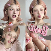 ins网红同款 芭比字母发夹多巴胺发卡y2k甜酷少女刘海夹发饰头饰