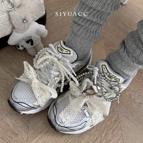 珍珠蝴蝶结鞋扣百搭爱心鞋子挂件