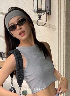 简约灰色无痕针织发带女美式运动头带时尚百搭头饰发饰潮流配饰