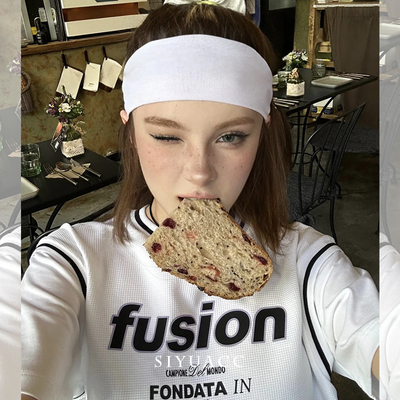 ins白色运动发带美式健身头带女