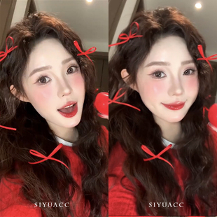 甜美红色蝴蝶结小发夹芭蕾风丝带绑发编发发卡节日百搭头饰发饰女