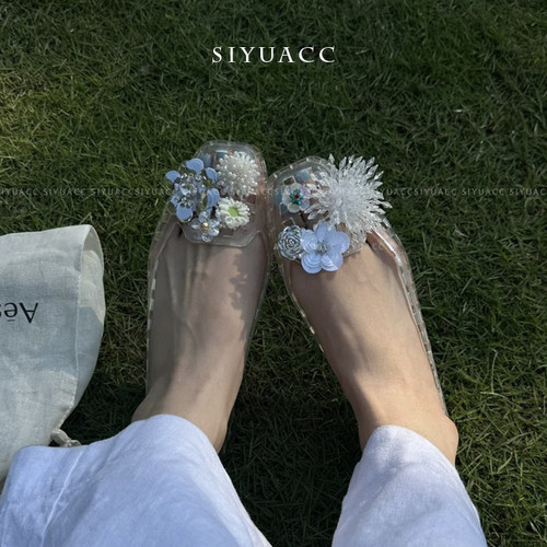 超仙果冻鞋鞋花水晶鞋鞋扣鞋饰女