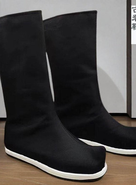 古装靴子翘头舞蹈cos汉服内增高男女中式皂靴弓鞋婚鞋官兵摄影靴