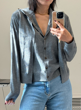 C女装 标准版型混纺假两件套针织开衫上衣2025秋季新品1313088001