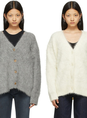 北欧风针织开衫女2025秋冬新款简约休闲单排扣V领长袖毛衣