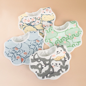 围嘴冬厚口水巾a类新生围脖婴儿防水围兜纯棉防吐奶女男宝宝纯棉