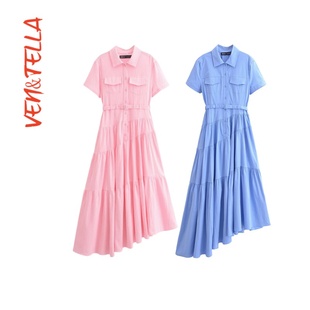 VEN&TELLA秋冬欧美风 2240371 配腰带衬衣式 连衣裙