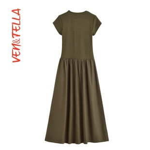 缩褶喇叭连衣裙77044073 VEN&TELLA秋冬欧美风