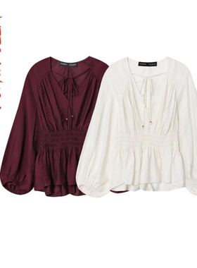 女装褶皱衬衫1300636~VEN&TELLA秋冬欧美风