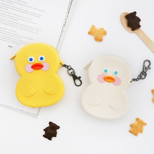 韩国随身卡通风硅胶挂件零钱包