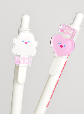 RICO韩国TRF可爱卡通爱在心中按压圆珠笔黑色BABOO书写个性笔笔