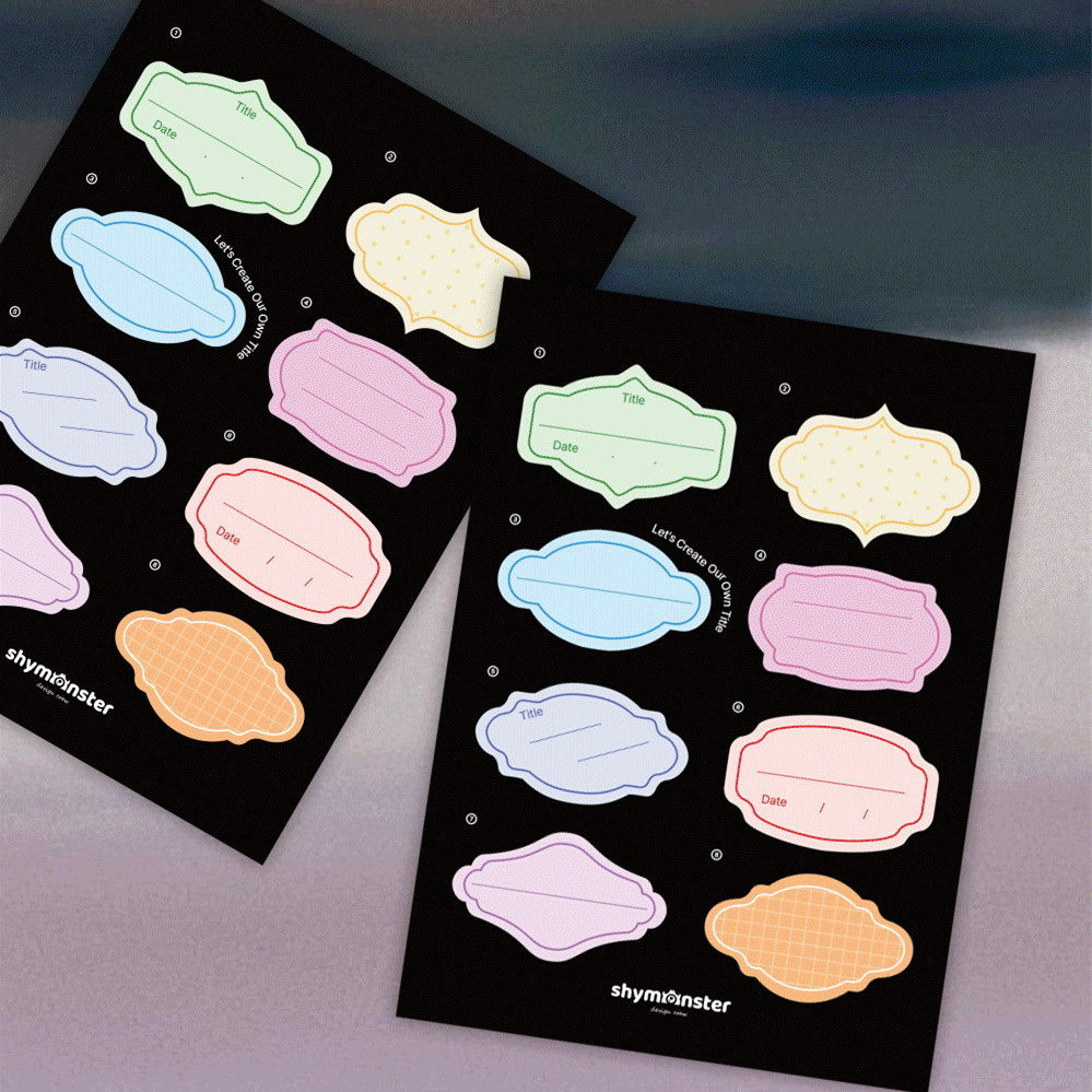 韩国shymonster标题标签咕卡贴