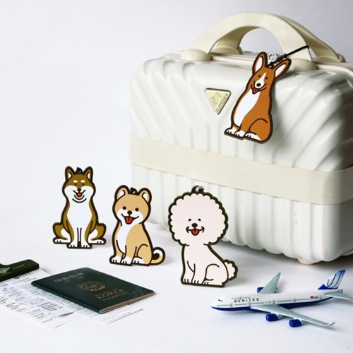 jamstudio韩国可爱狗狗旅行箱挂牌行李箱吊牌托运名片牌包挂件
