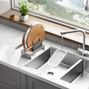 304加厚不锈钢菜板砧板架家用案板置物架厨房台面收纳刀具菜板架