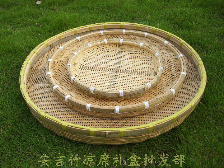 农家手工竹编有孔竹筛子 大孔细孔竹簸箕 晾晒干货茶叶有孔米筛