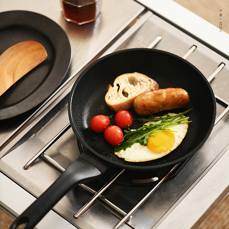 早餐锅煎锅介直单柄平底不粘涂层