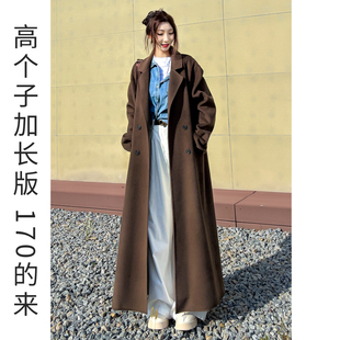毛呢大衣女双面羊绒高级感2026新款高个子羊毛双面呢子外套长款冬
