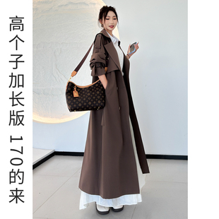 风衣女款2026新款咖啡色高端大气上档次高级感春秋高个子长款外套