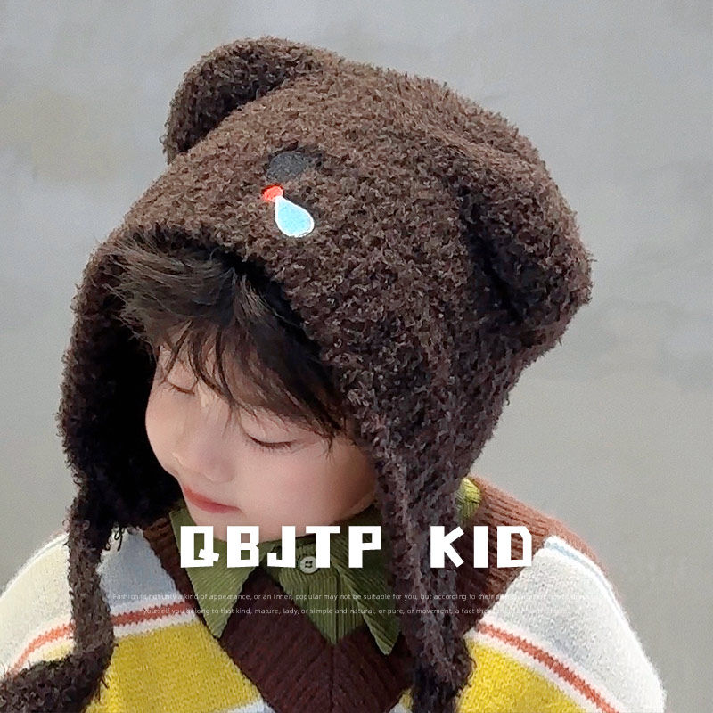 Q宝家童品秋冬新款 儿童毛线帽2024秋冬小熊可爱针织帽保暖包头帽,童装/婴儿装/亲子装,帽子,淘宝优惠券,粉丝福利购,淘宝优惠卷