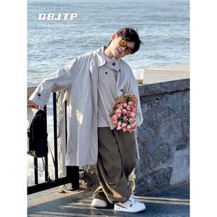 Q宝家童品8月新款男童风衣儿童秋装英伦风中长款大衣时尚洋气外套