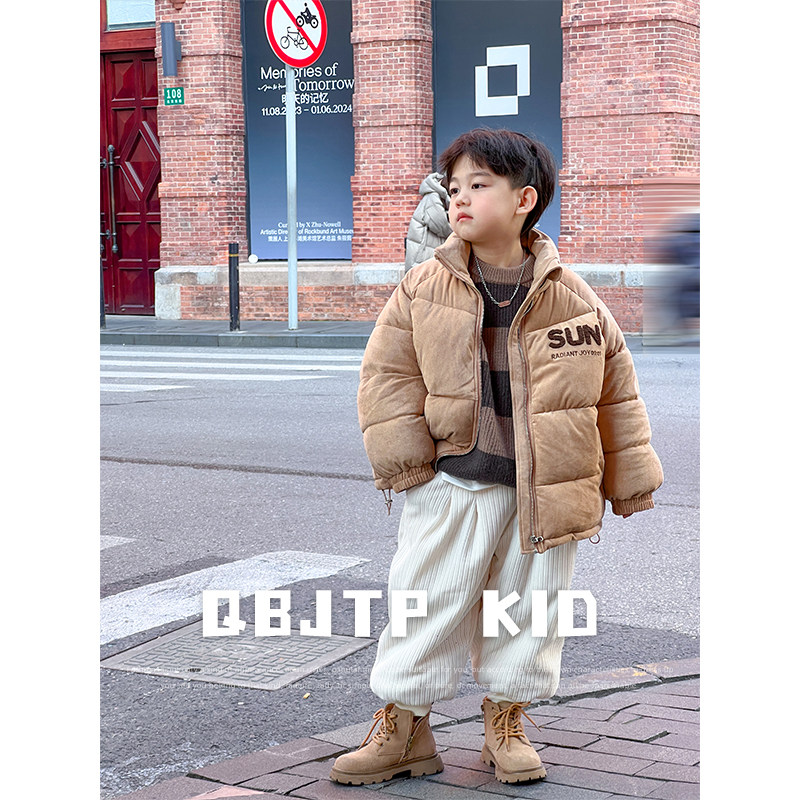 男童棉服冬季加厚麂皮宝宝棉衣