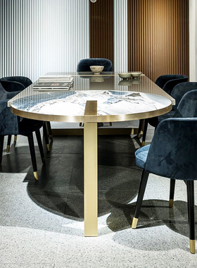 轻奢极简餐桌餐厅餐桌椅组合大理石餐桌创意桌意大利BATER餐桌椅