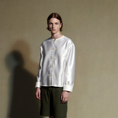 新中式 夏季 新款 时着双层真丝男士 防晒夹克夏季 街头防泼溅耐脏衬衣