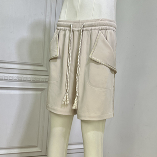 巴洛克风格 街头修身 男夏季 五分裤 高街时装 时着丝绸型耐皱顺滑短裤