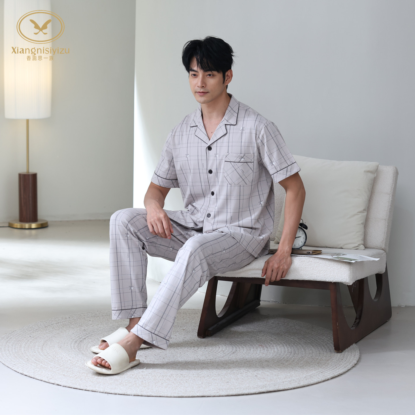 香旎思一族夏季纯棉莫代尔家居服
