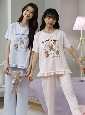 香旎思一族女夏纯棉莫代尔家居服