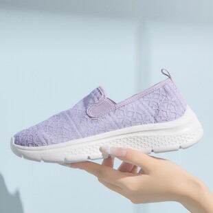 妈妈软底防滑厚底单鞋 一脚蹬轻便网面透气健步鞋 汤姆斯女鞋 Tt&Mm