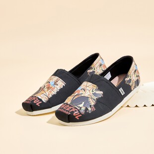 一脚蹬懒人低帮透气布鞋 Tt&Mm 2026款 涂鸦帆布鞋 汤姆斯汤姆斯男鞋