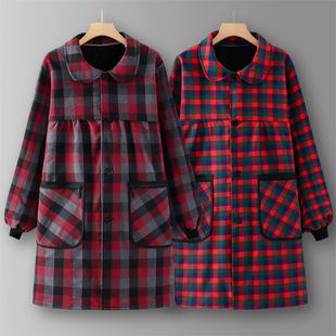 围裙厨房家用2025新款韩版罩衣秋冬款女工作服冬季加绒加厚绘画男