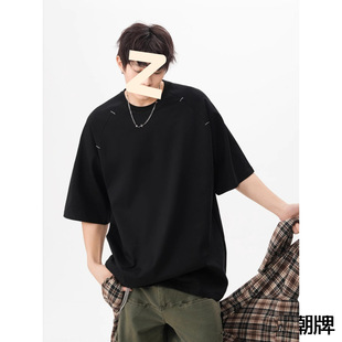 MK美式 oversiz 官方正品 Kyyds 夏季 新款 T恤男士 Mrakeai 设计感短袖