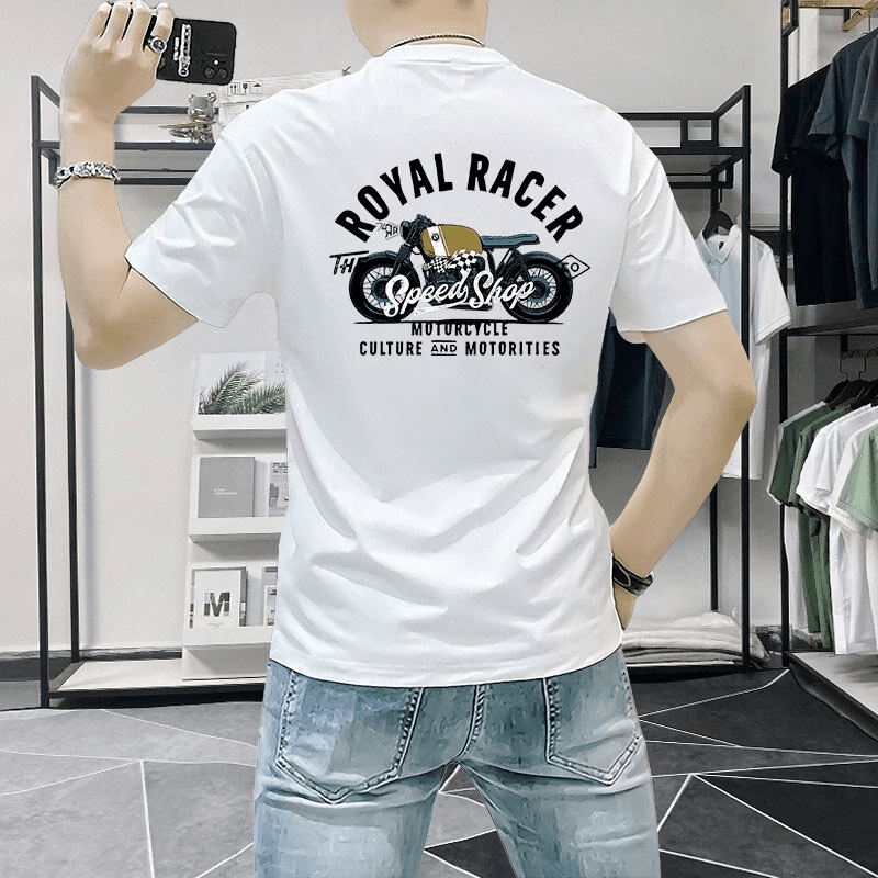 官方正品Mrakeai Kyyds MK夏季美式复古后背摩托车印花短袖T恤男