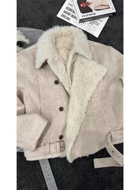 官方正品Mrakeai Kyyds MK米白色棉衣外套秋季方领短款韩系减龄宽