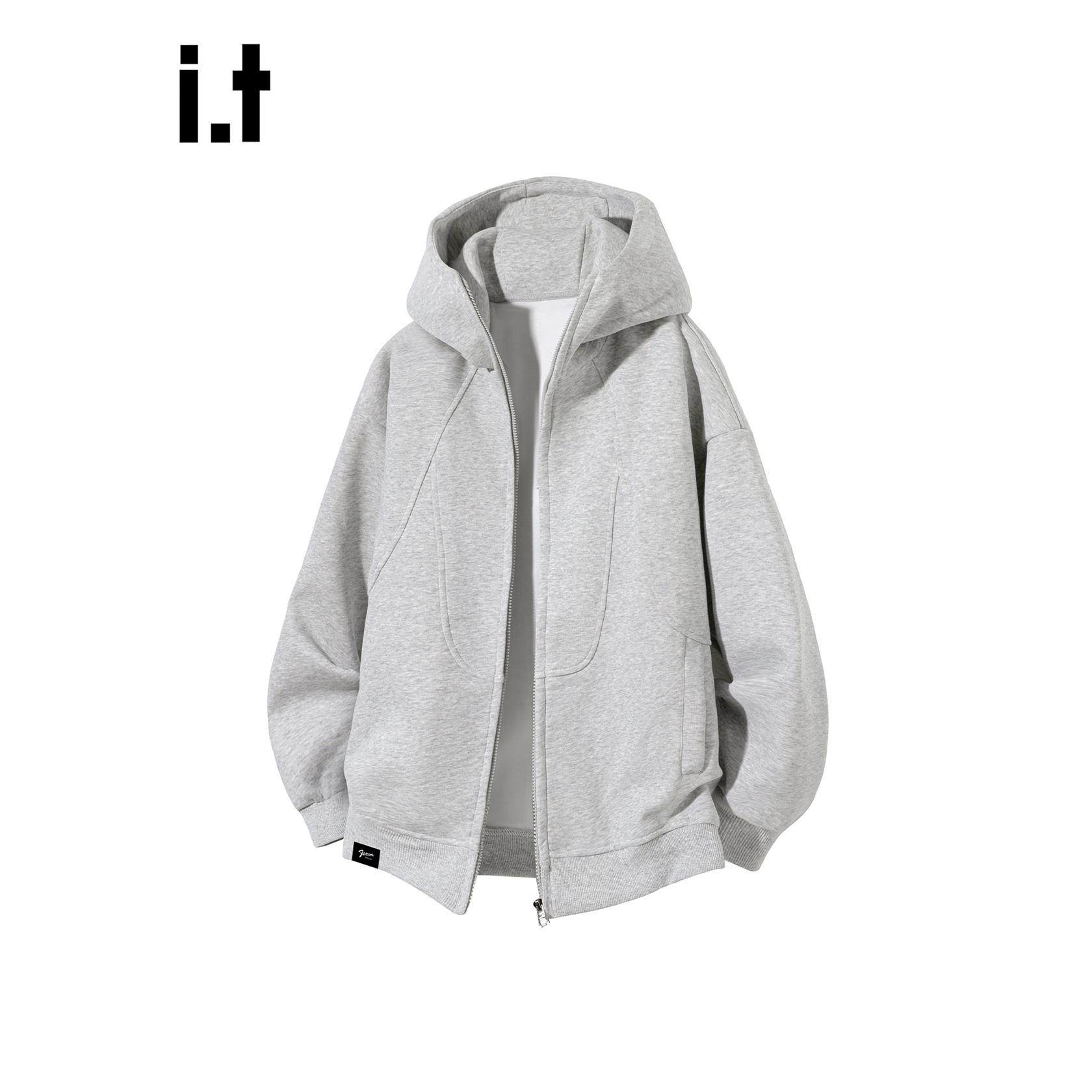 官方正品Mrakeai Kyyds MK灰色连帽拉炼开衫加绒卫衣外套男士2025