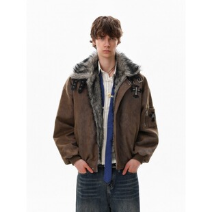 官方正品Mrakeai Kyyds MK美式冬季加厚立领卡扣毛领棉衣男小众潮