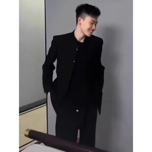 MK黑色国风中山装 西装 外套男款 官方正品 新款 Kyyds 秋季 新 Mrakeai